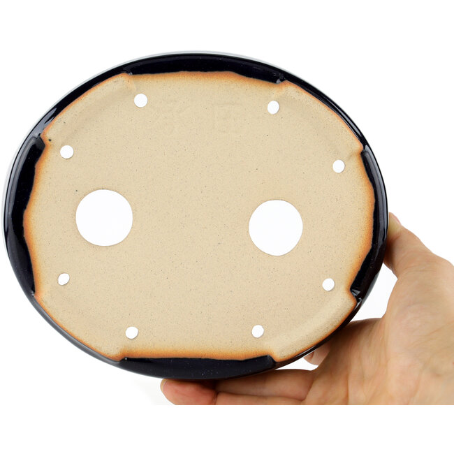 Ovaler blauer Bonsaitopf – 170 x 145 x 35 mm