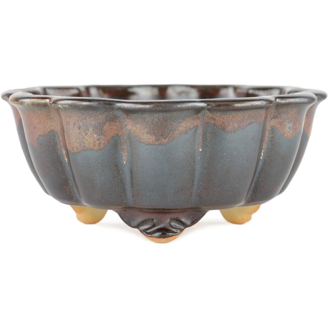 Pot à bonsaï Lotus marron - 135 x 135 x 60 mm