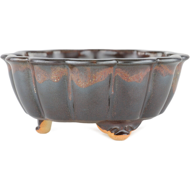 Pot à bonsaï Lotus marron - 135 x 135 x 60 mm