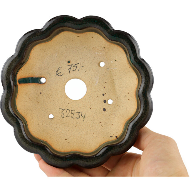 Pot à bonsaï vert lotus - 135 x 135 x 60 mm