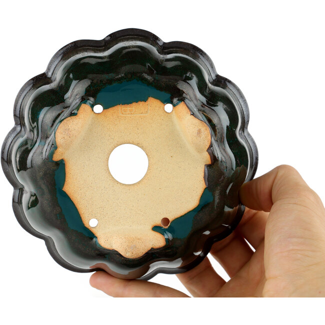 Vaso bonsai verde loto - 135 x 135 x 60 mm