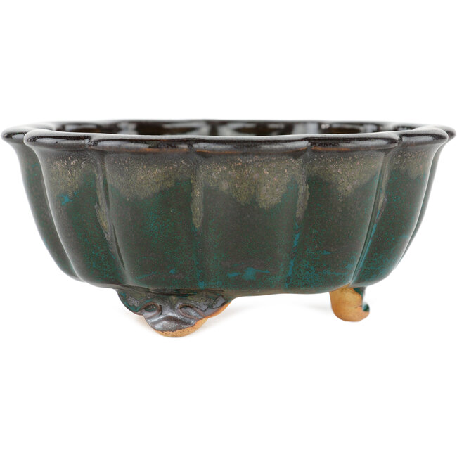 Vaso bonsai verde loto - 135 x 135 x 60 mm