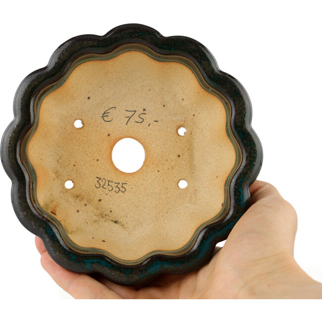 Pot à bonsaï vert lotus - 135 x 135 x 60 mm