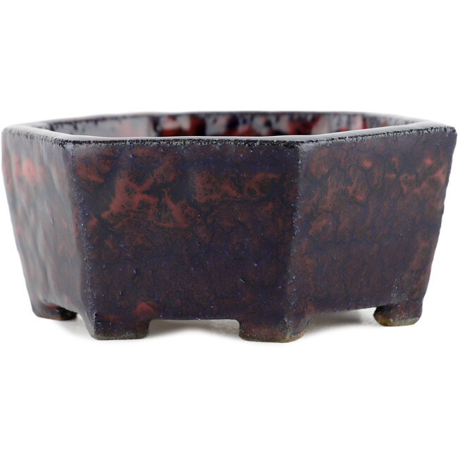 Hexagonal multicolor bonsai pot - 100 x 100 x 40 mm