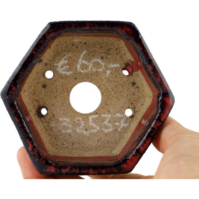 Zeshoekige veelkleurige bonsaipot - 100 x 100 x 40 mm