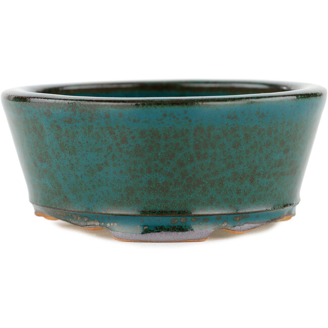 Round green bonsai pot - 105 x 105 x 45 mm