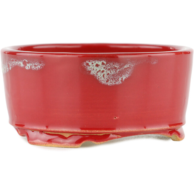 Pot à bonsaï rond rouge - 105 x 105 x 45 mm