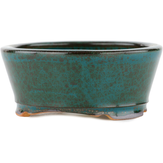 Round green bonsai pot - 105 x 105 x 45 mm