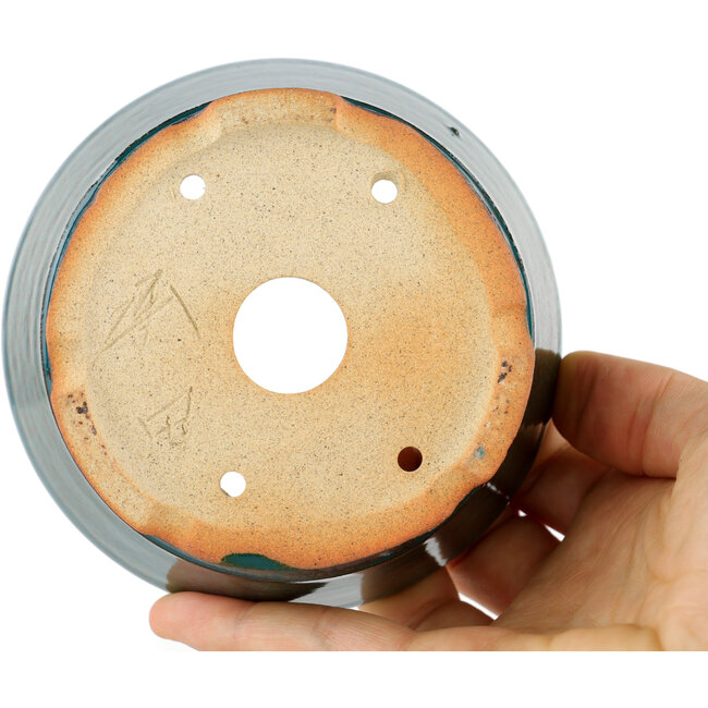 Maceta redonda para bonsái verde - 105 x 105 x 45 mm