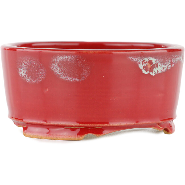 Pot à bonsaï rond rouge - 105 x 105 x 45 mm