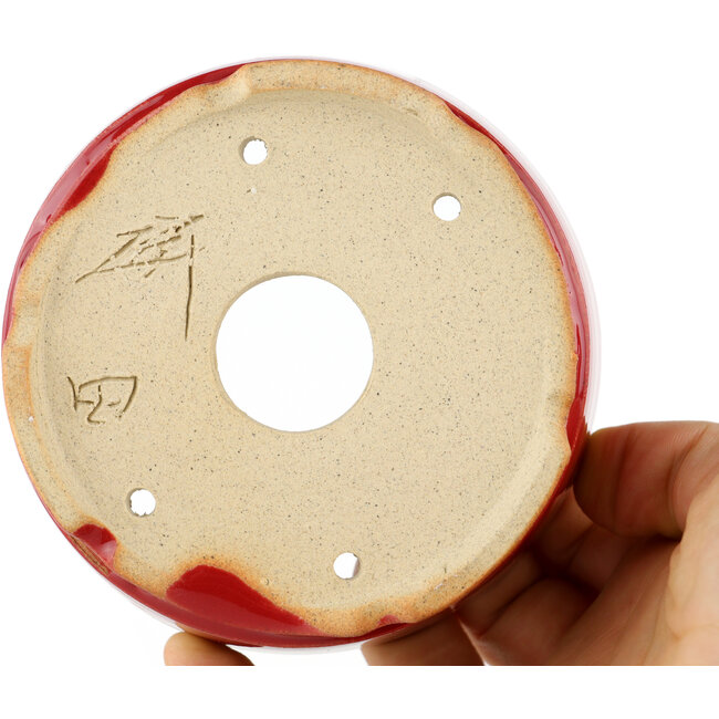 Vaso bonsai rotondo rosso - 105 x 105 x 45 mm