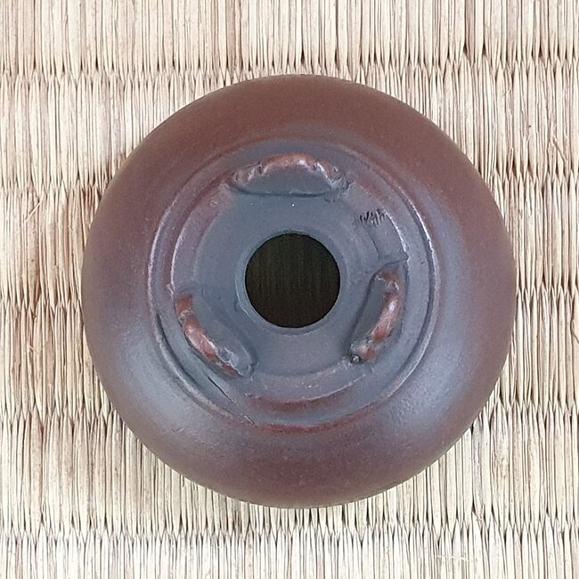 Ronde ongeglazuurde bonsaipot van Bigei - 50 x 50 x 22 mm