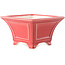 Maceta cuadrada para bonsái roja de Yixing - 150 x 150 x 90 mm