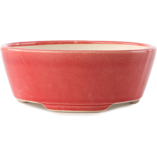Pot à bonsaï rond rouge par Yixing - 145 x 145 x 65 mm