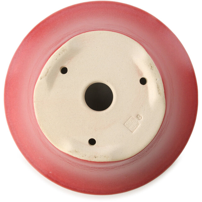 Pot à bonsaï rond rouge par Yixing - 160 x 160 x 80 mm