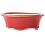 Oval red bonsai pot by Yixing - 170 x 130 x 60 mm