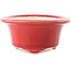 Oval red bonsai pot by Yixing - 170 x 130 x 60 mm