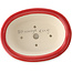 Pot à bonsaï ovale rouge par Yixing - 170 x 130 x 60 mm