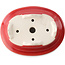Pot à bonsaï ovale rouge par Yixing - 170 x 130 x 60 mm