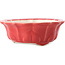 Vaso bonsai rotondo rosso di Yixing - 170 x 170 x 60 mm