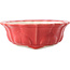 Round red bonsai pot by Yixing - 170 x 170 x 60 mm