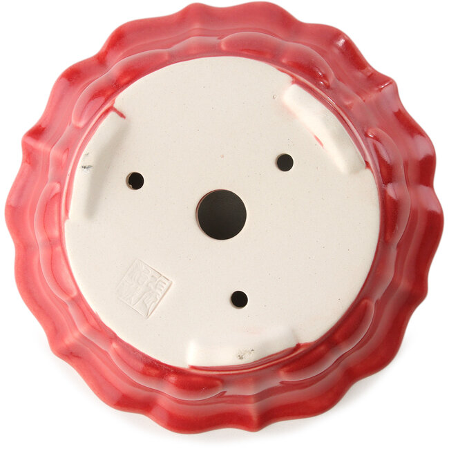Pot à bonsaï rond rouge par Yixing - 170 x 170 x 60 mm