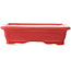 Maceta rectangular para bonsái roja de Yixing - 180 x 125 x 60 mm