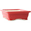 Rectangular red bonsai pot by Yixing - 180 x 125 x 60 mm