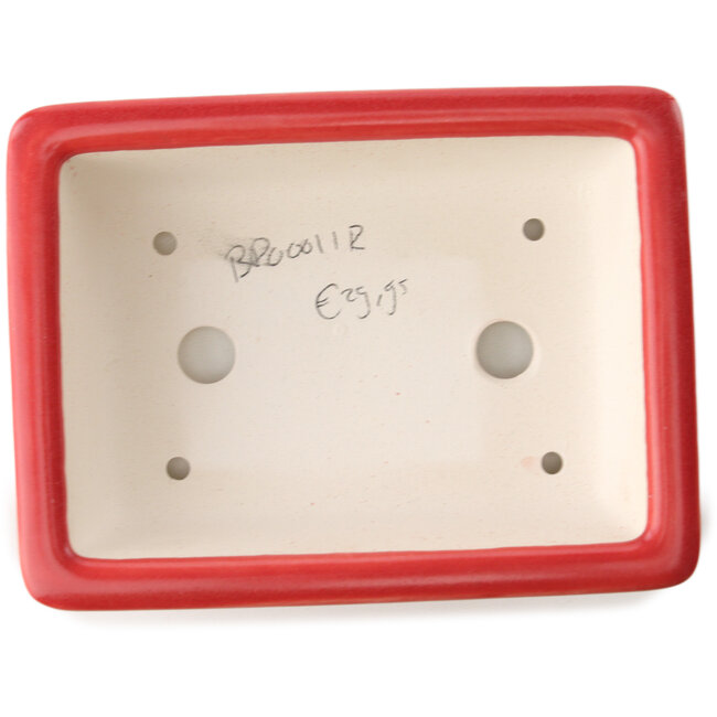 Rechthoekige rode bonsaipot van Yixing - 180 x 125 x 60 mm