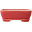 Pot à bonsaï rouge rectangulaire par Yixing - 180 x 140 x 60 mm