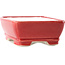 Pot à bonsaï rouge rectangulaire par Yixing - 180 x 140 x 60 mm