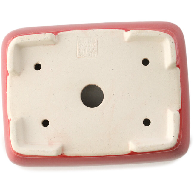 Rechteckiger roter Bonsaitopf von Yixing – 180 x 140 x 60 mm