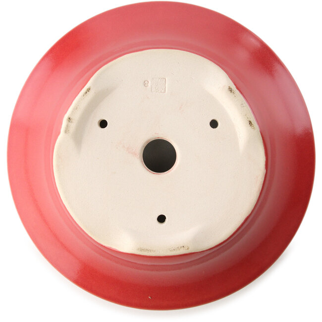 Maceta redonda para bonsái roja de Yixing - 215 x 215 x 75 mm