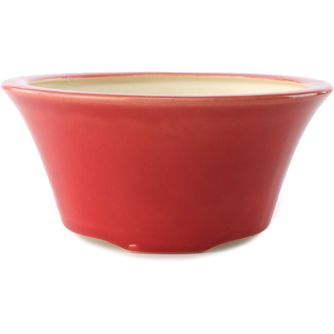 Maceta redonda para bonsái roja de Yixing - 200 x 200 x 95 mm