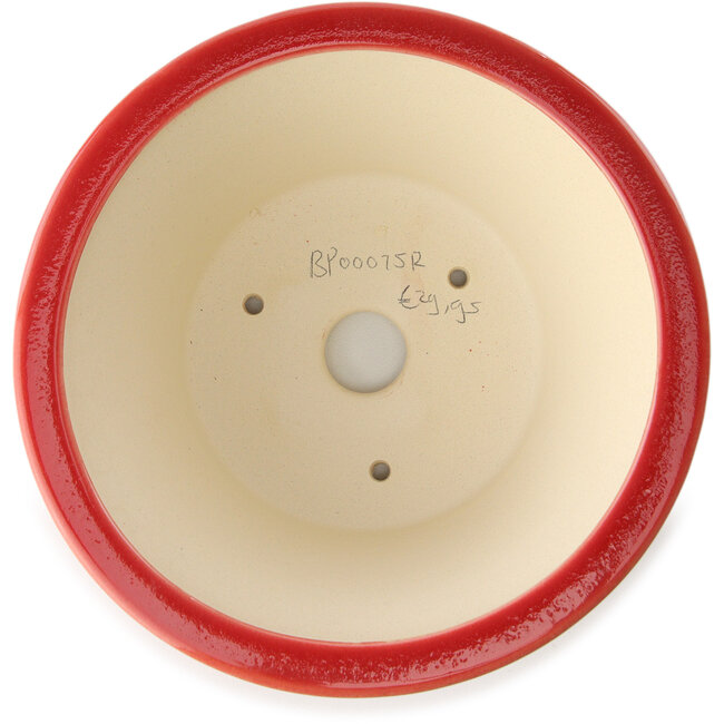 Pot à bonsaï rond rouge par Yixing - 200 x 200 x 95 mm