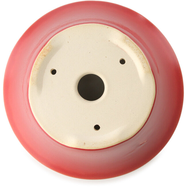 Pot à bonsaï rond rouge par Yixing - 200 x 200 x 95 mm