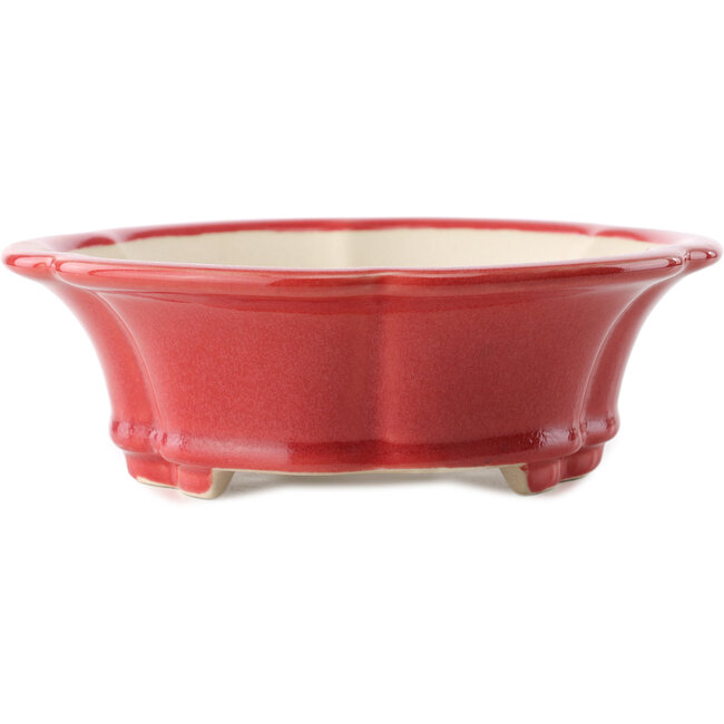 Pot à bonsaï rond rouge par Yixing - 205 x 205 x 65 mm