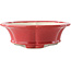 Vaso bonsai rotondo rosso di Yixing - 205 x 205 x 65 mm