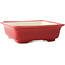 Vaso bonsai quadrato rosso di Yixing - 210 x 210 x 65 mm