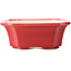 Rectangular red bonsai pot by Yixing - 220 x 180 x 60 mm