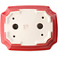 Pot à bonsaï rouge rectangulaire par Yixing - 220 x 180 x 60 mm