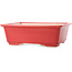 Pot à bonsaï rouge rectangulaire par Yixing - 215 x 170 x 70 mm