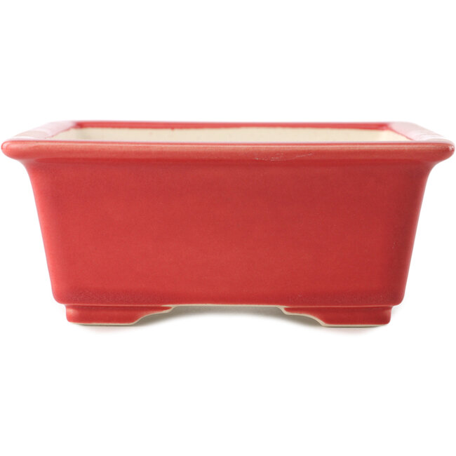 Vaso bonsai rettangolare rosso di Yixing - 215 x 170 x 70 mm