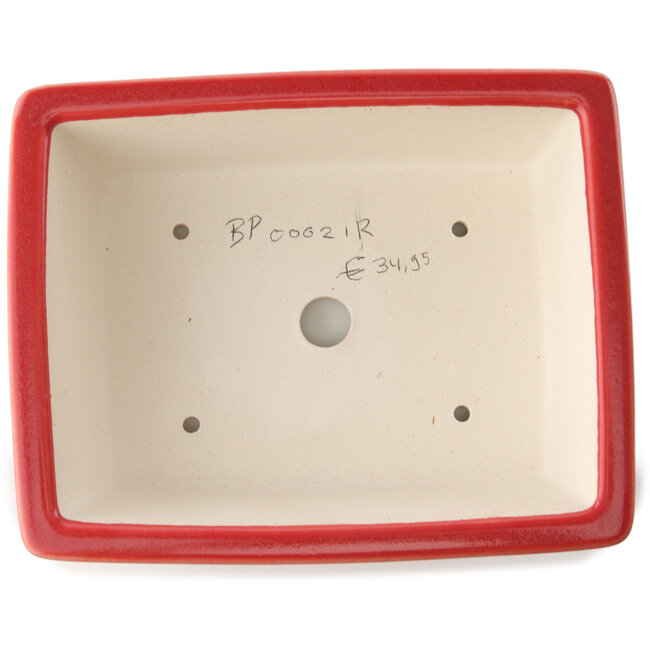 Rechteckiger roter Bonsaitopf von Yixing – 215 x 170 x 70 mm