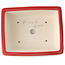 Maceta rectangular para bonsái roja de Yixing - 215 x 170 x 70 mm