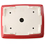 Pot à bonsaï rouge rectangulaire par Yixing - 215 x 170 x 70 mm