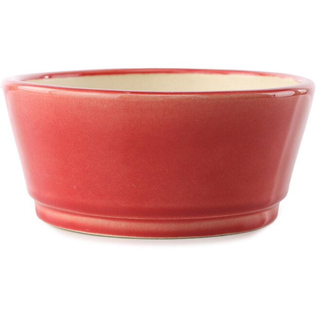 Pot à bonsaï ovale rouge par Yixing - 235 x 185 x 75 mm