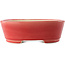 Oval red bonsai pot by Yixing - 235 x 185 x 75 mm