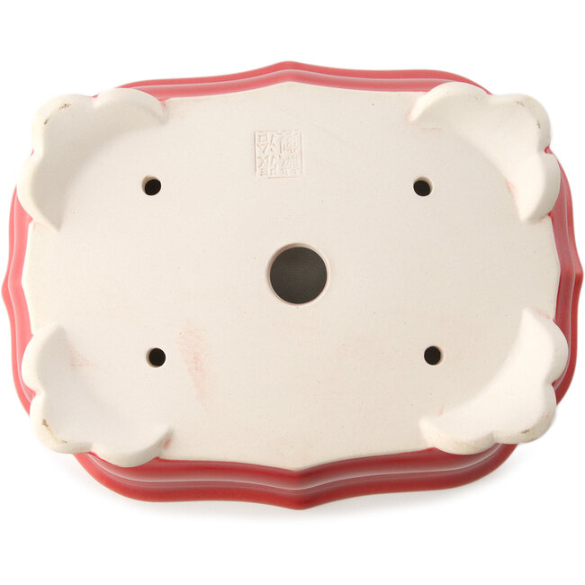 Pot à bonsaï rouge Mokko par Yixing - 245 x 190 x 70 mm