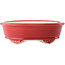 Oval red bonsai pot by Yixing - 270 x 200 x 80 mm